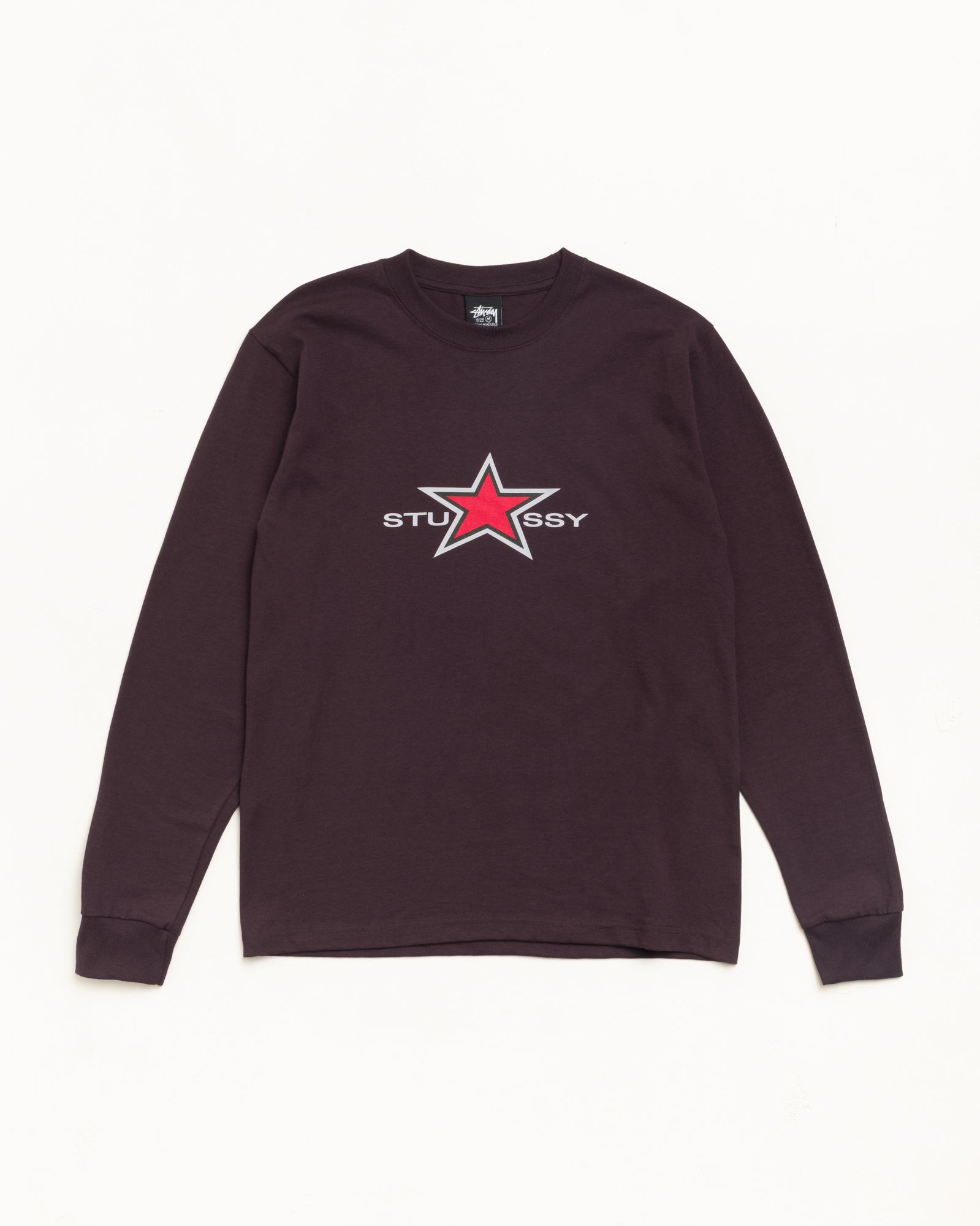 Stussy Star LS Tee maglietta cioccolato maniche lunghe
