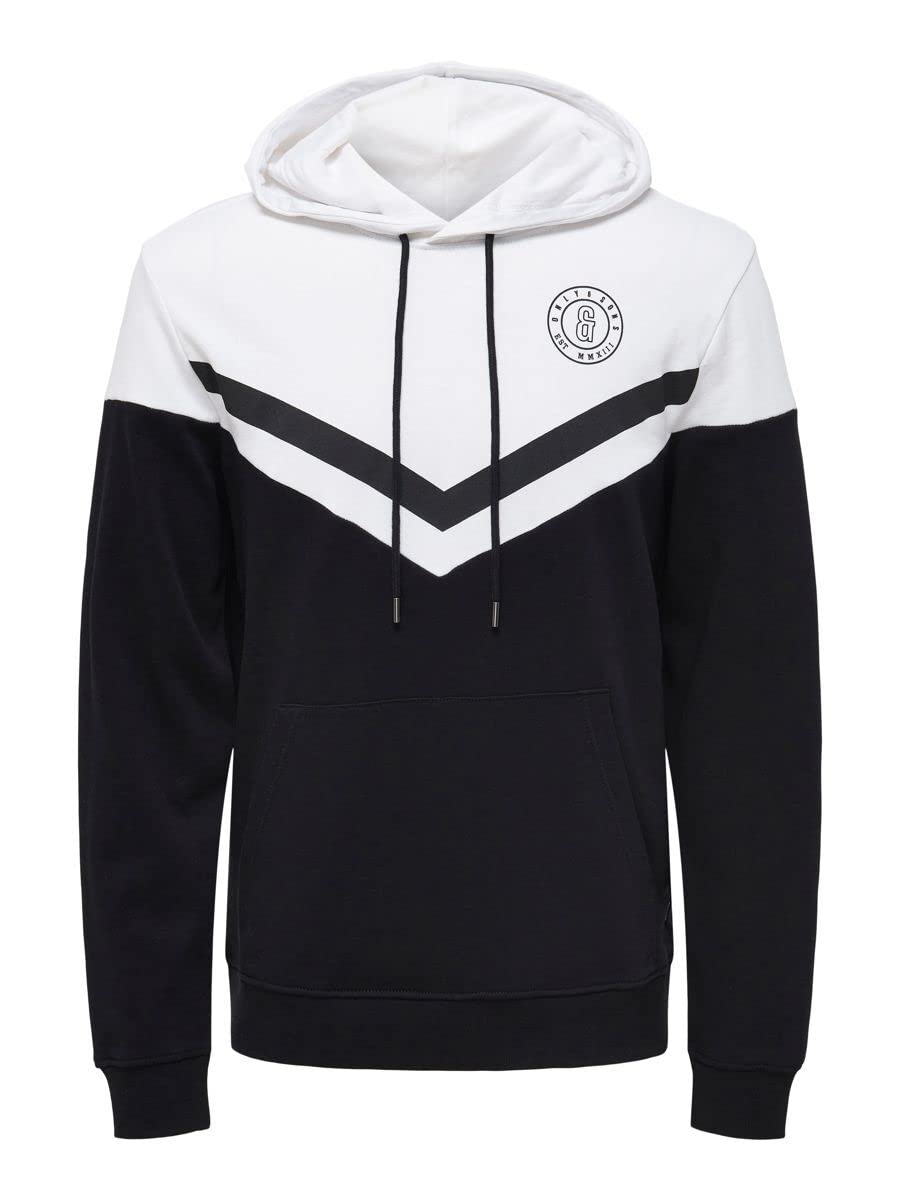 Only & Sons Onswagner Felpa Uomo Cappuccio Navy fantasia
