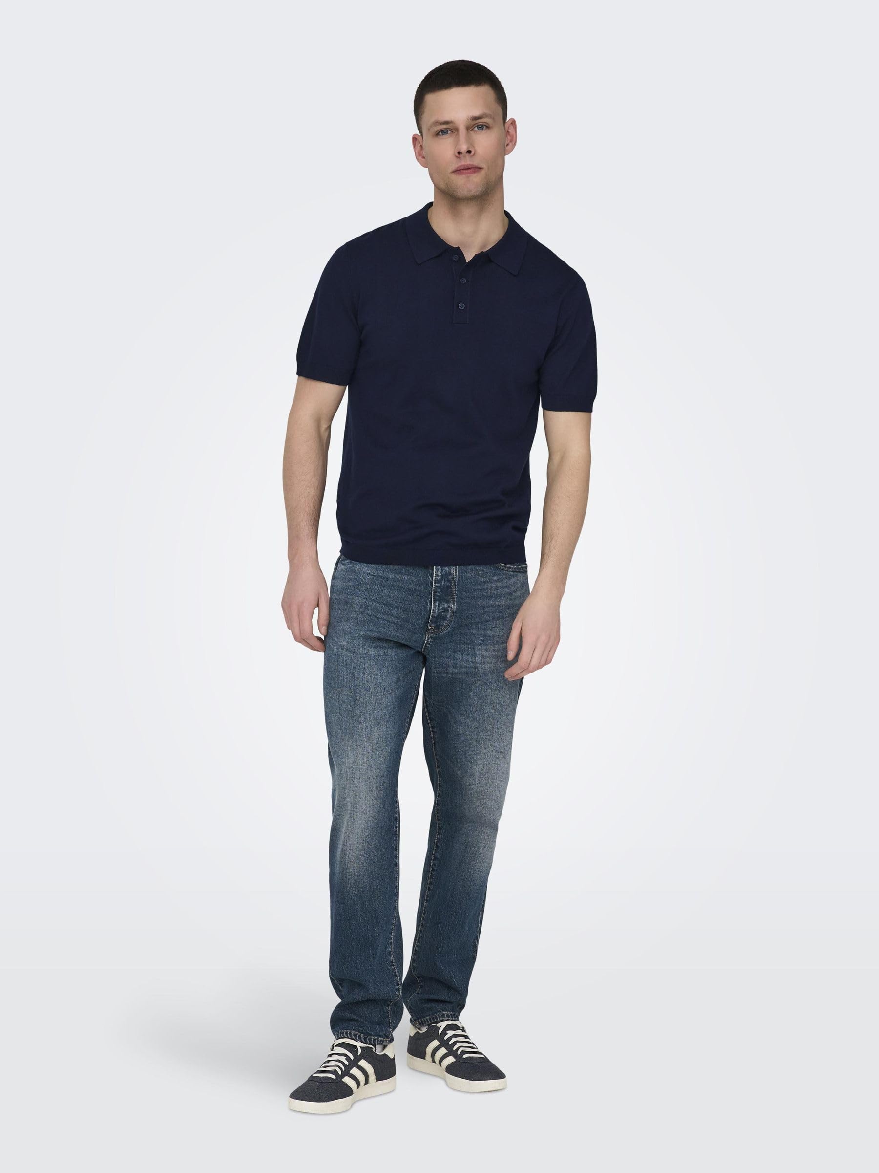 Only & Sons Onswyler Polo Uomo XS Navy Maglia Cotone