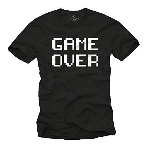 MAKAYA T-Shirt Uomo Game Over maglietta cotone taglia XL