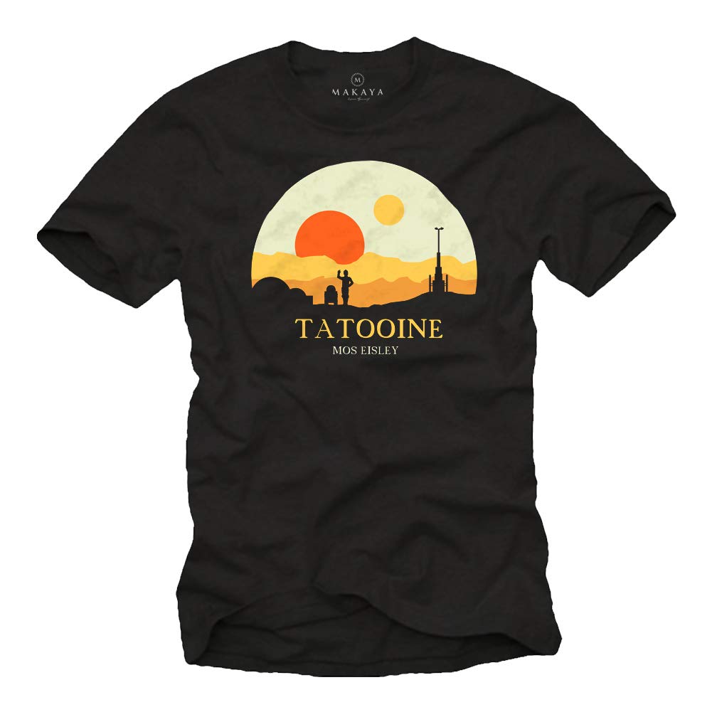 MAKAYA T-Shirt Uomo Tatooine Star Mos Eisley Maglietta Cotone
