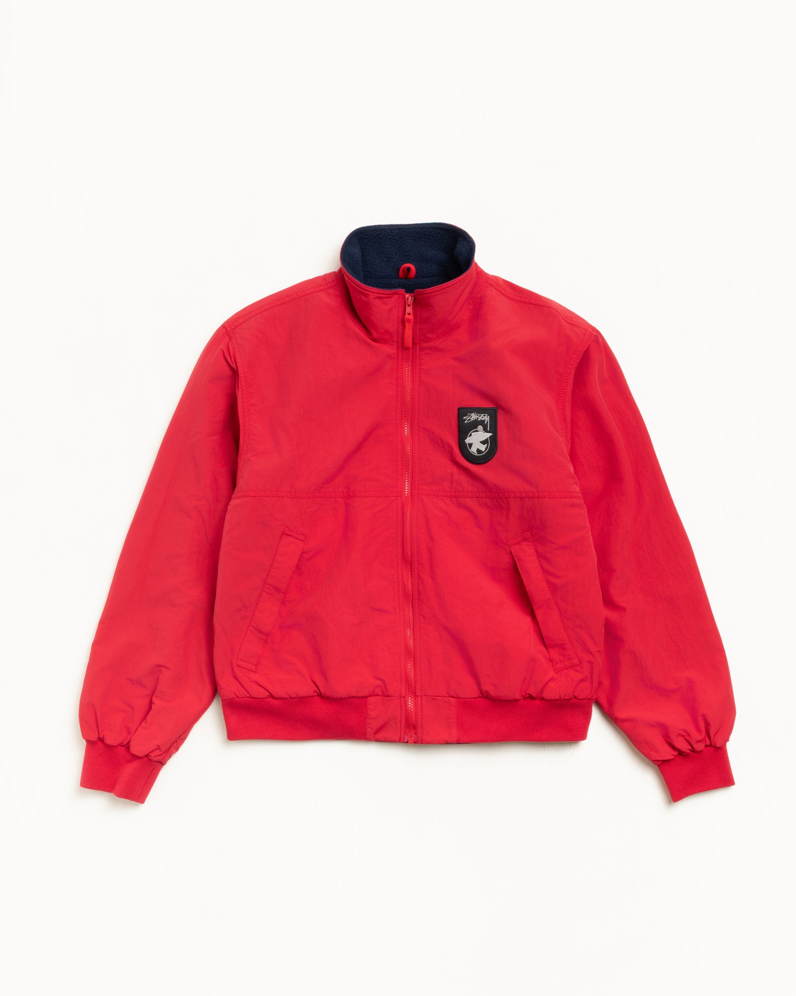 Stussy Polar Fleece Lined Jacket giacca nylon Red rossa