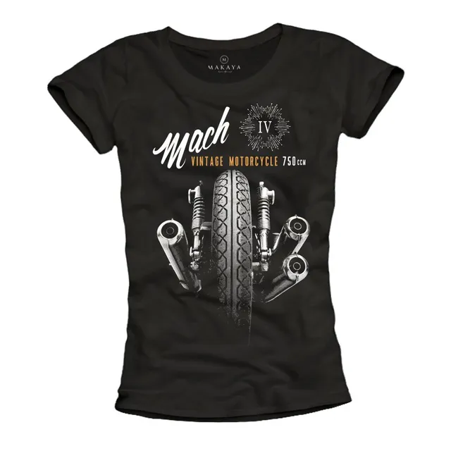 Makaya Mach IV Moto T-Shirt Donna Cotone Nera M