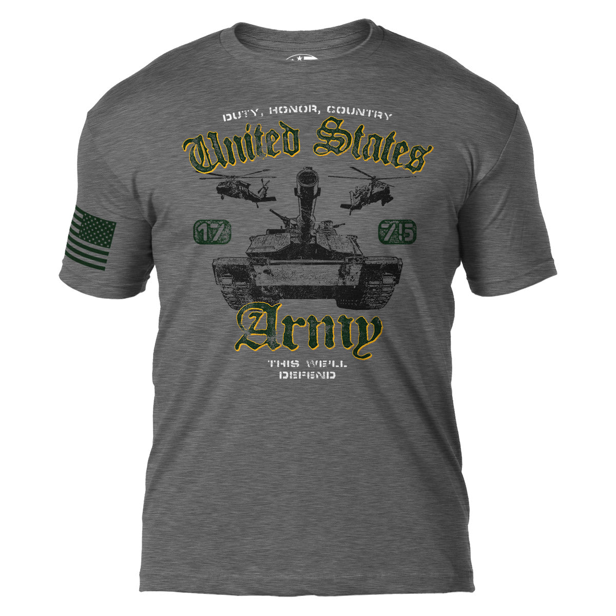 7.62 Design Army Duty Honor Country T-Shirt grafite misto