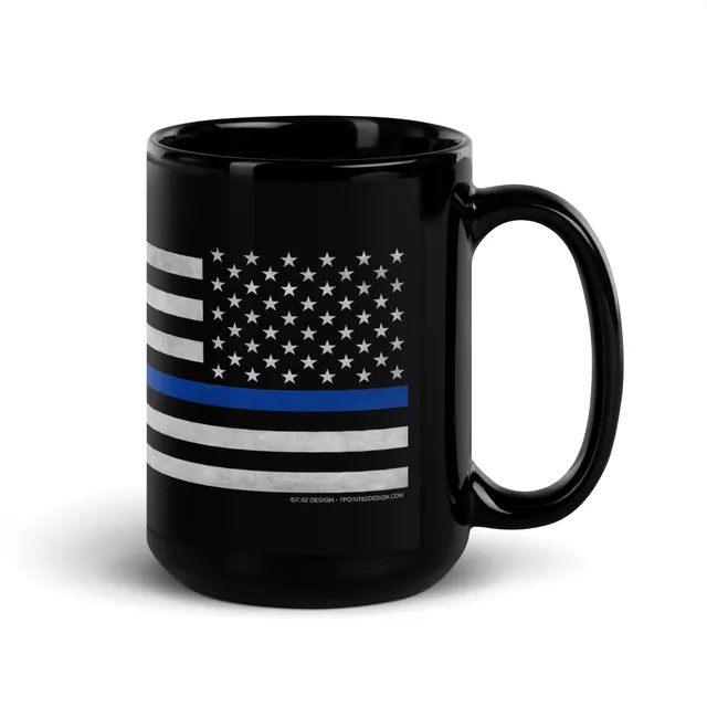 7.62 Design Drinkware Tazza Blue Line Flag 450ml nera ceramica
