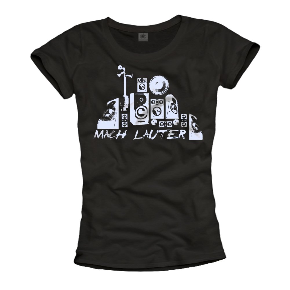 Makaya T-Shirt Donna L Nera Musica Cotone Stampa