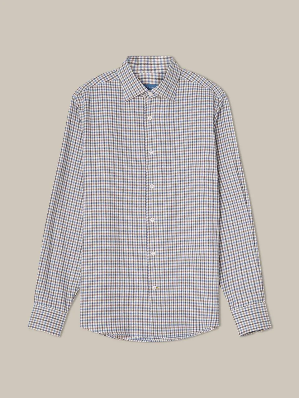 Robert Talbott Morgan Camicia Quadri Flanella Blu Multi
