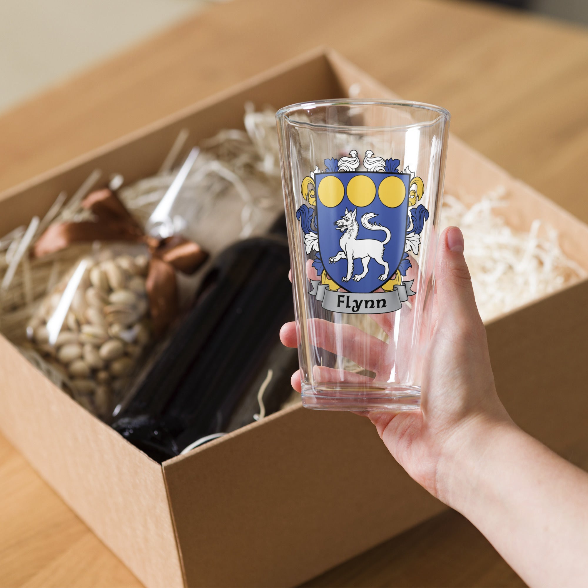 7.62 Design Flynn bicchiere birra 16oz vetro stemma irlandese