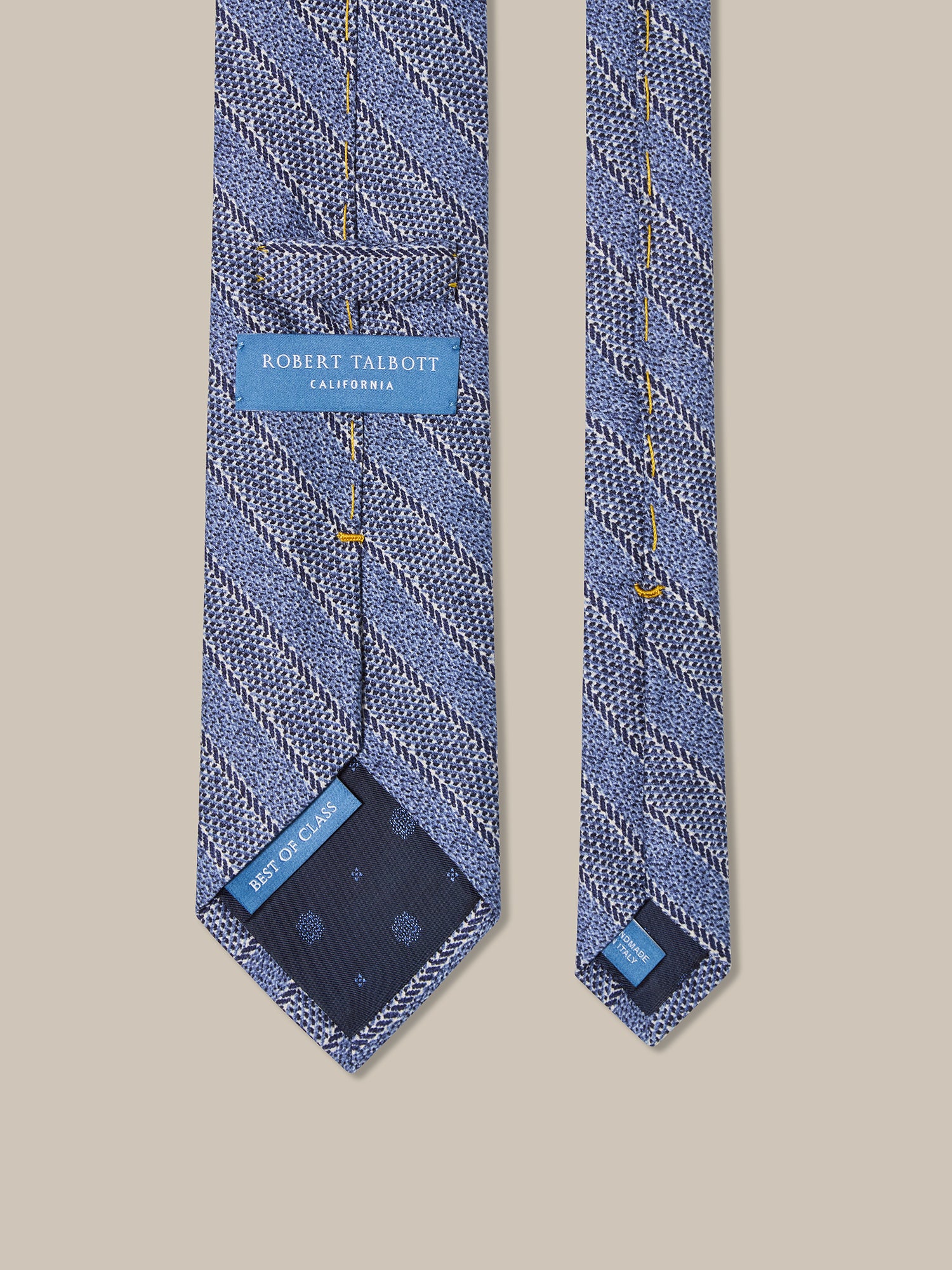 Robert Talbott Robert Twill Cravatta Righe Seta Blu