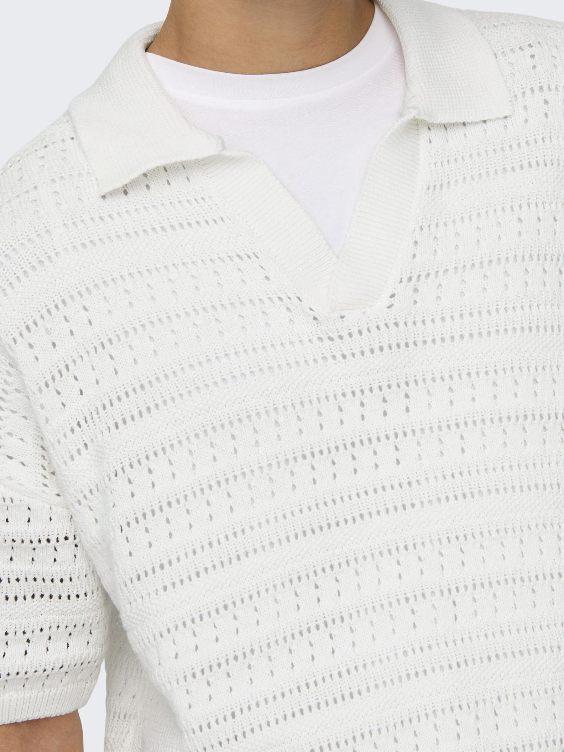 ONLY & SONS Grayson polo knit uomo Cloud Dancer M