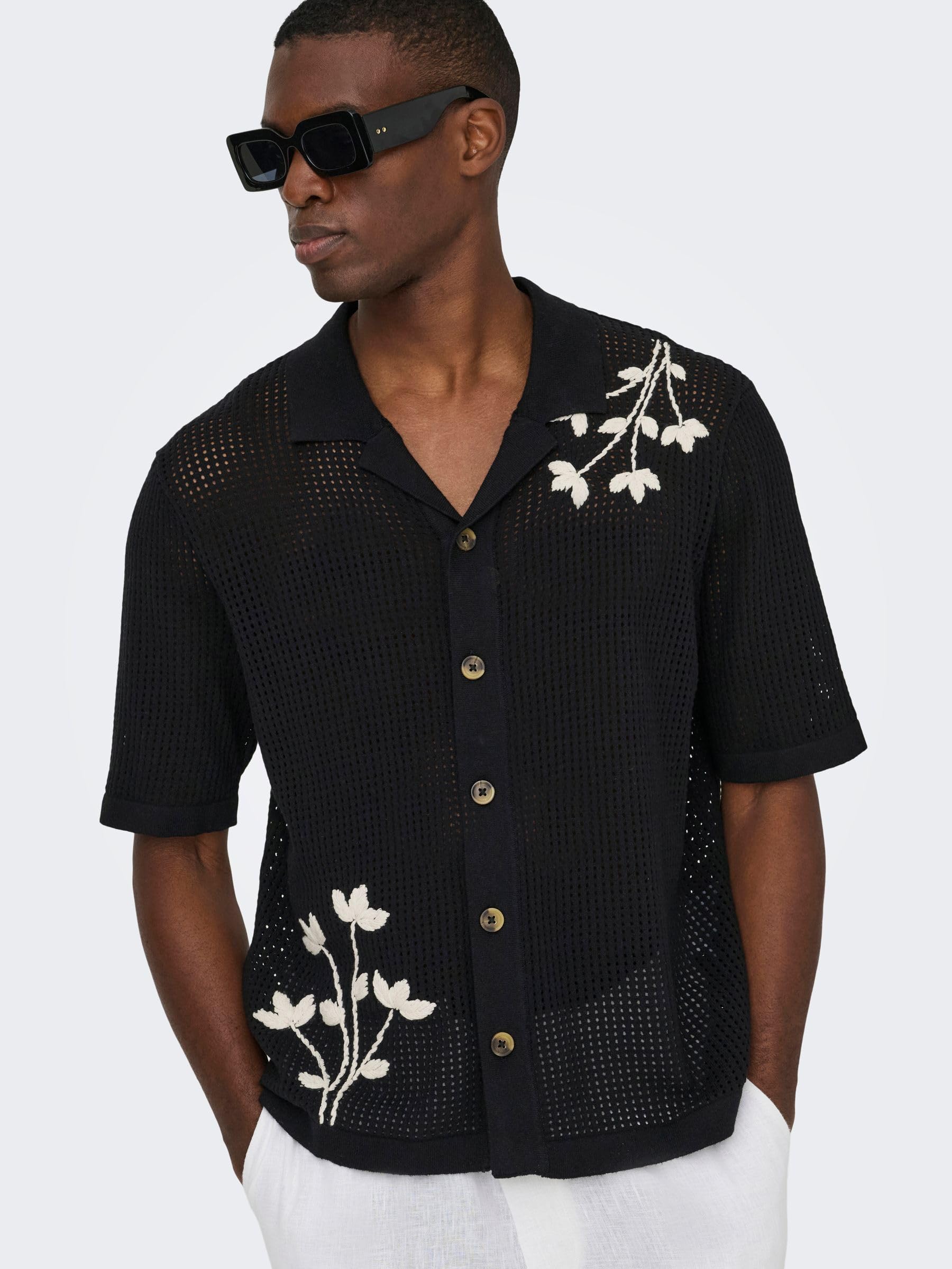 Only & Sons Onstegan Life polo nero L manica corta