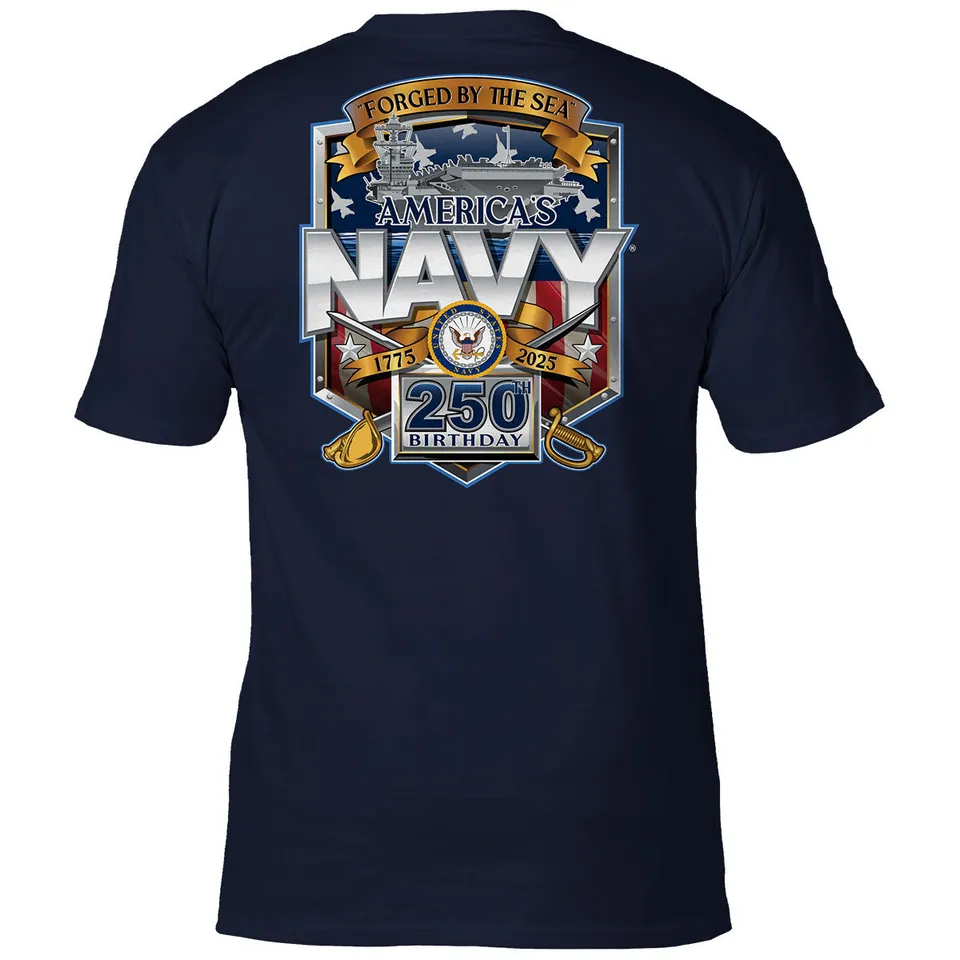 7.62 Design T-Shirts Navy 250th T-Shirt Cotone Blu Navy