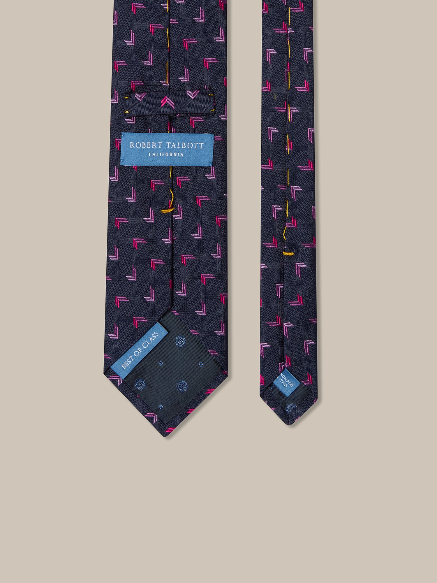 Robert Talbott Geometric Arrow Best of Class cravatta navy seta