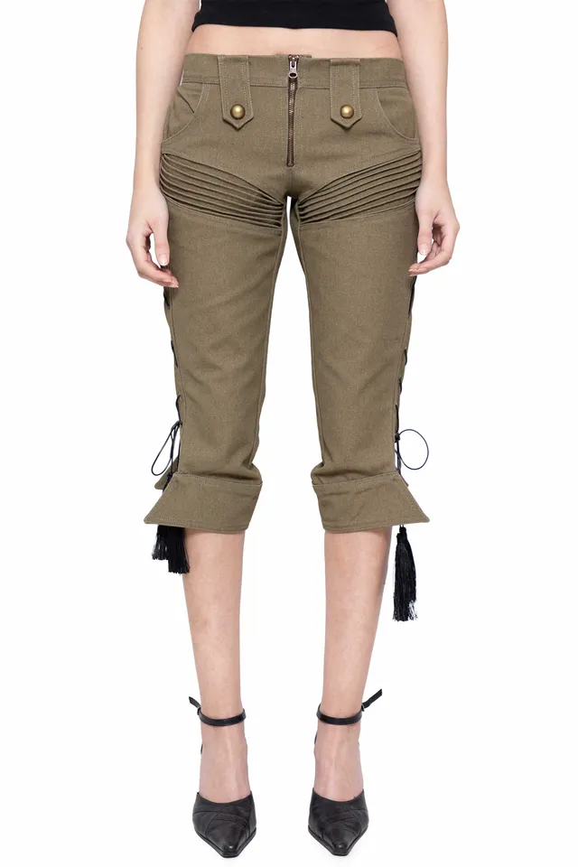 Trashy Clothing Militant Pantaloni cargo khaki cropped