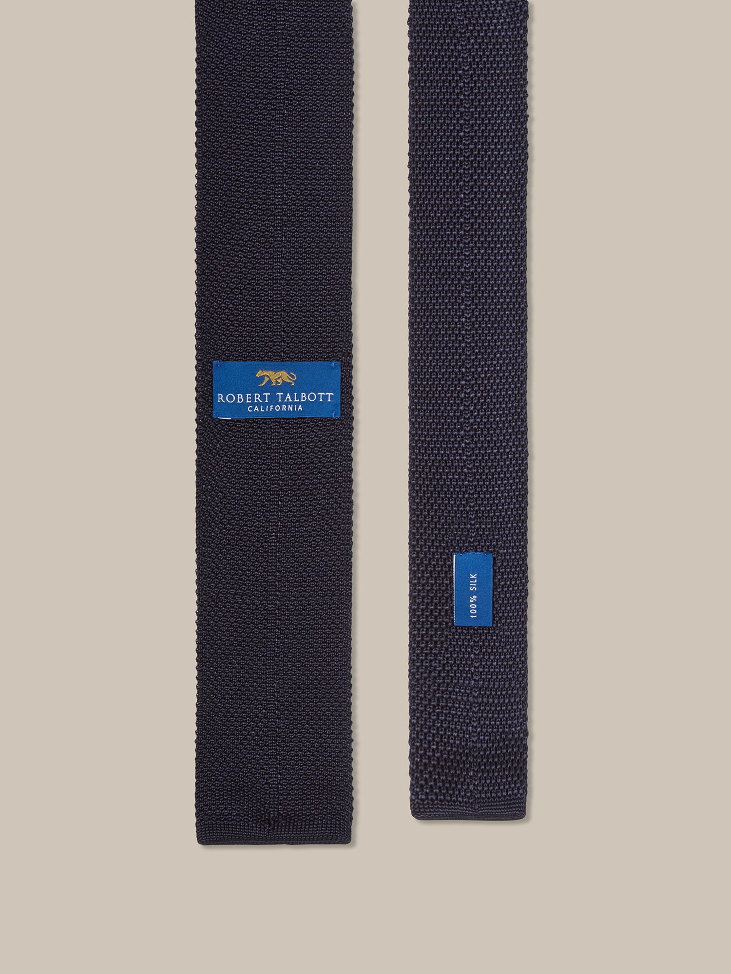 Robert Talbott Redford cravatta knit seta blu navy REG