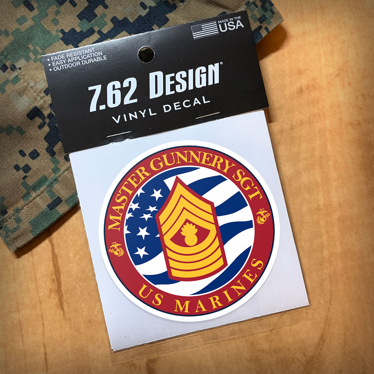 7.62 Design USMC E-9 adesivo vinile tondo 8,9 cm esterno