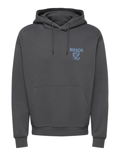 Only & Sons Onsceres felpa cappuccio uomo XL grigia
