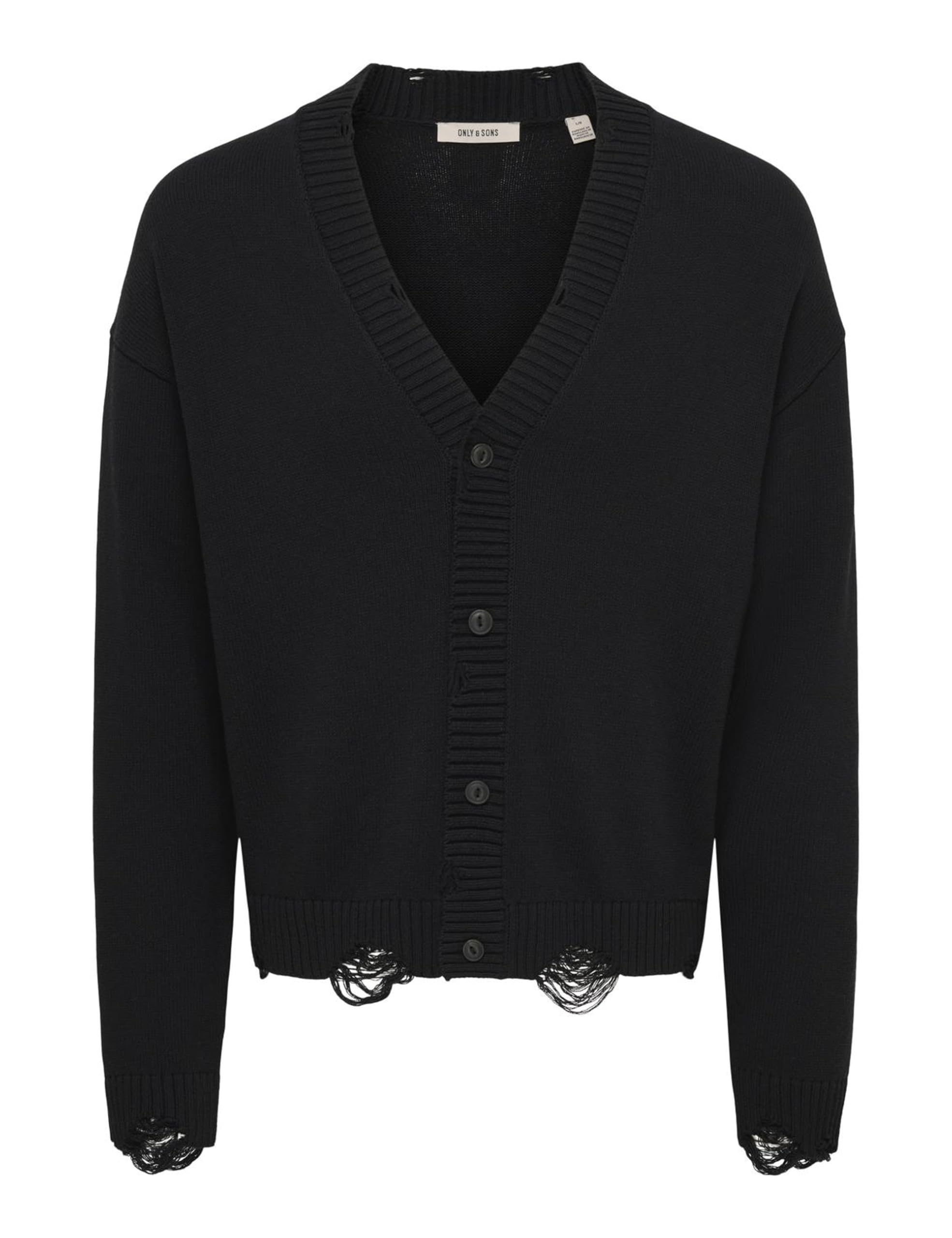 Only & Sons Onstune Cardigan Uomo Nero Crop con Bottoni