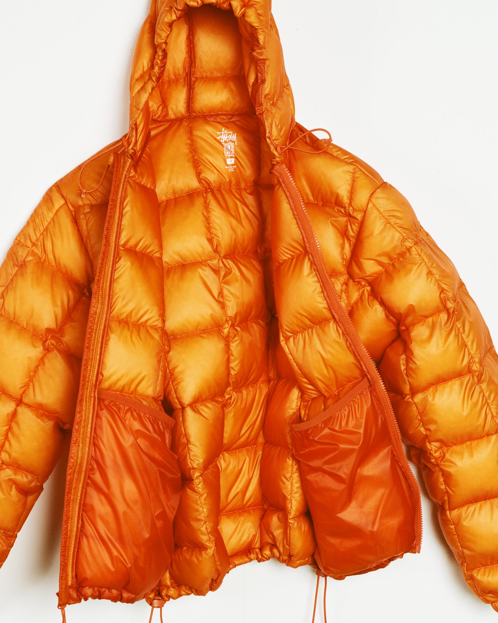 Stussy Midweight Hooded Puffer Piumino Orange Nylon