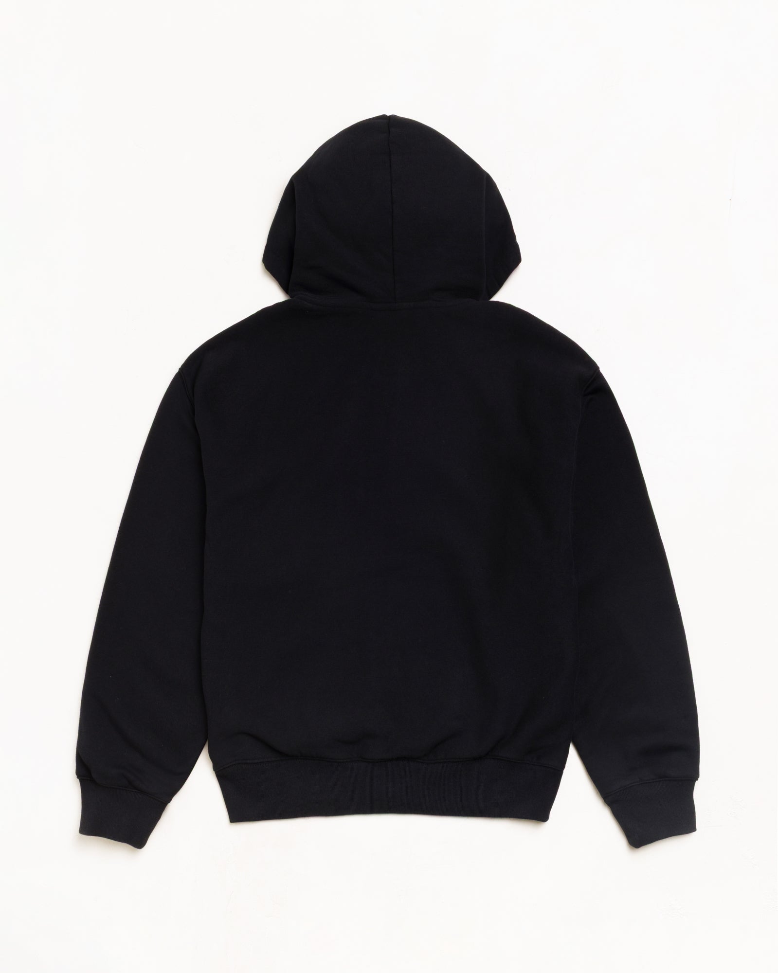 Stussy Zip Sweats felpa zip nera cappuccio fodera a quadri