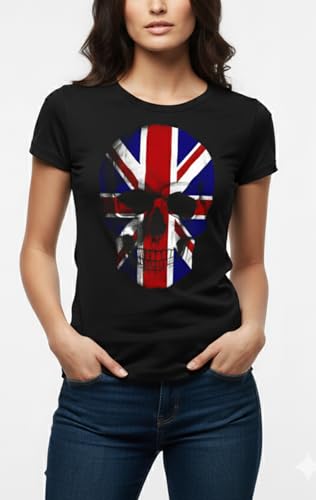 MAKAYA T-Shirt Donna Skull maglietta taglia S cotone