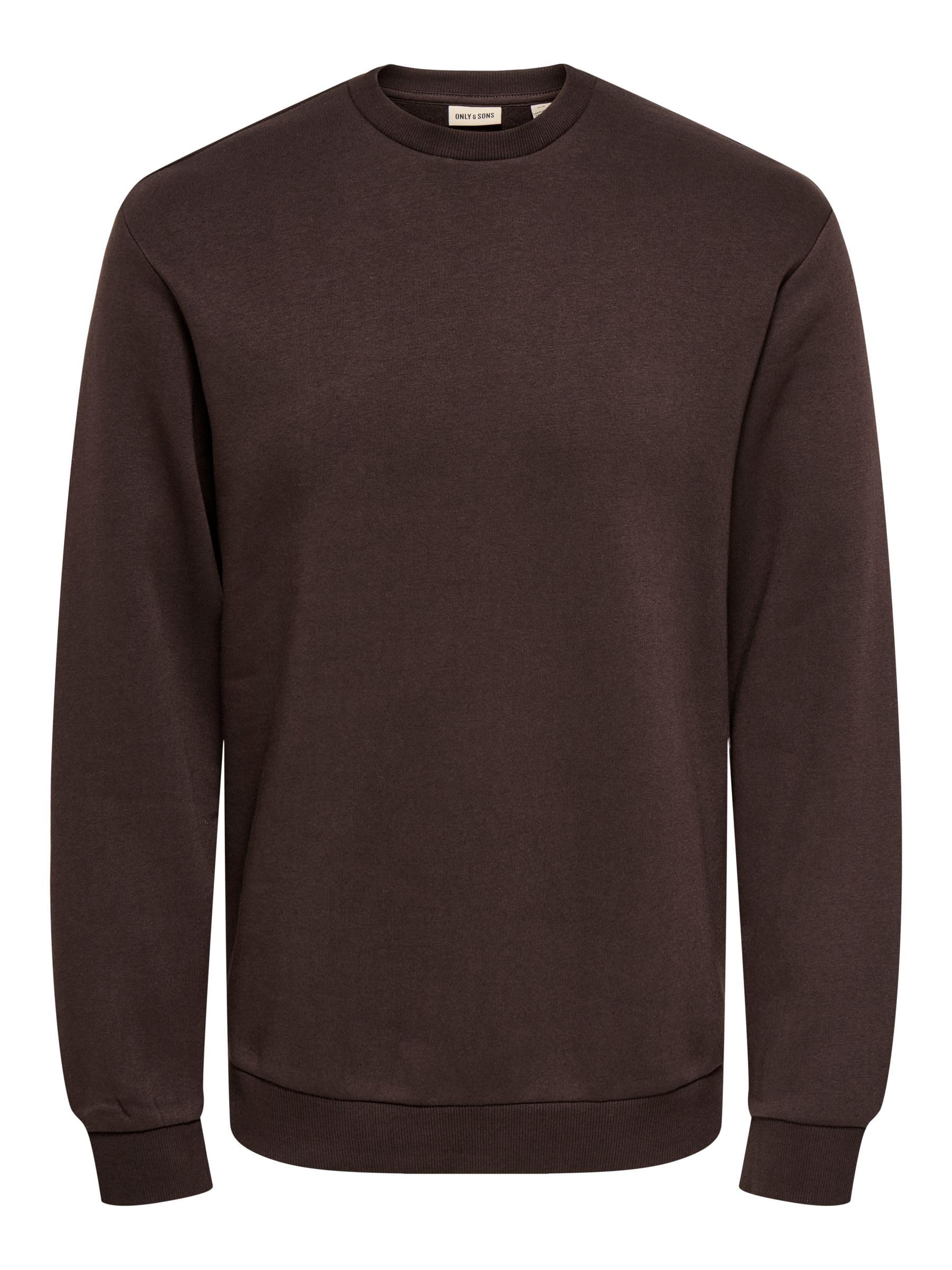 Only & Sons Onsceres felpa uomo Coffee Bean girocollo