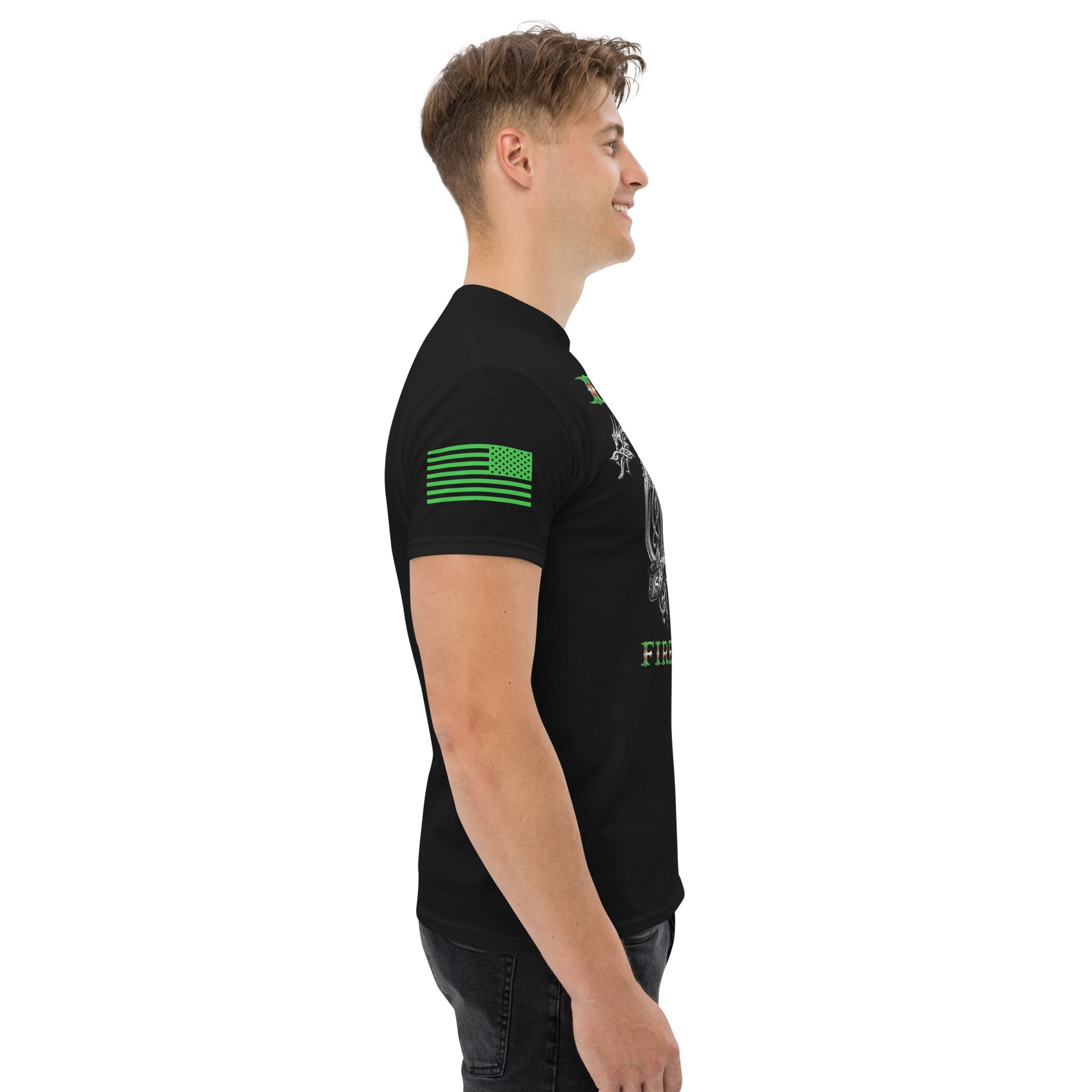 7.62 Design Irish Firefighter t-shirt uomo nera cotone