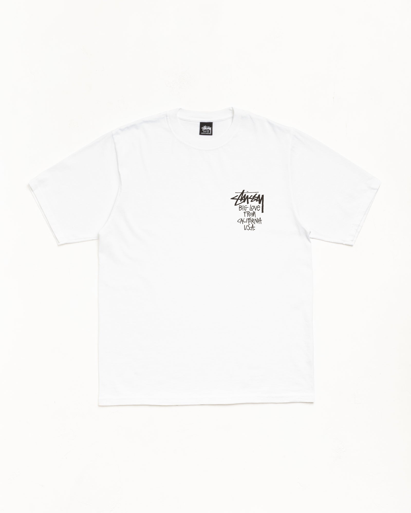 Stussy Big Love Tee T-Shirt Bianca 100% Cotone
