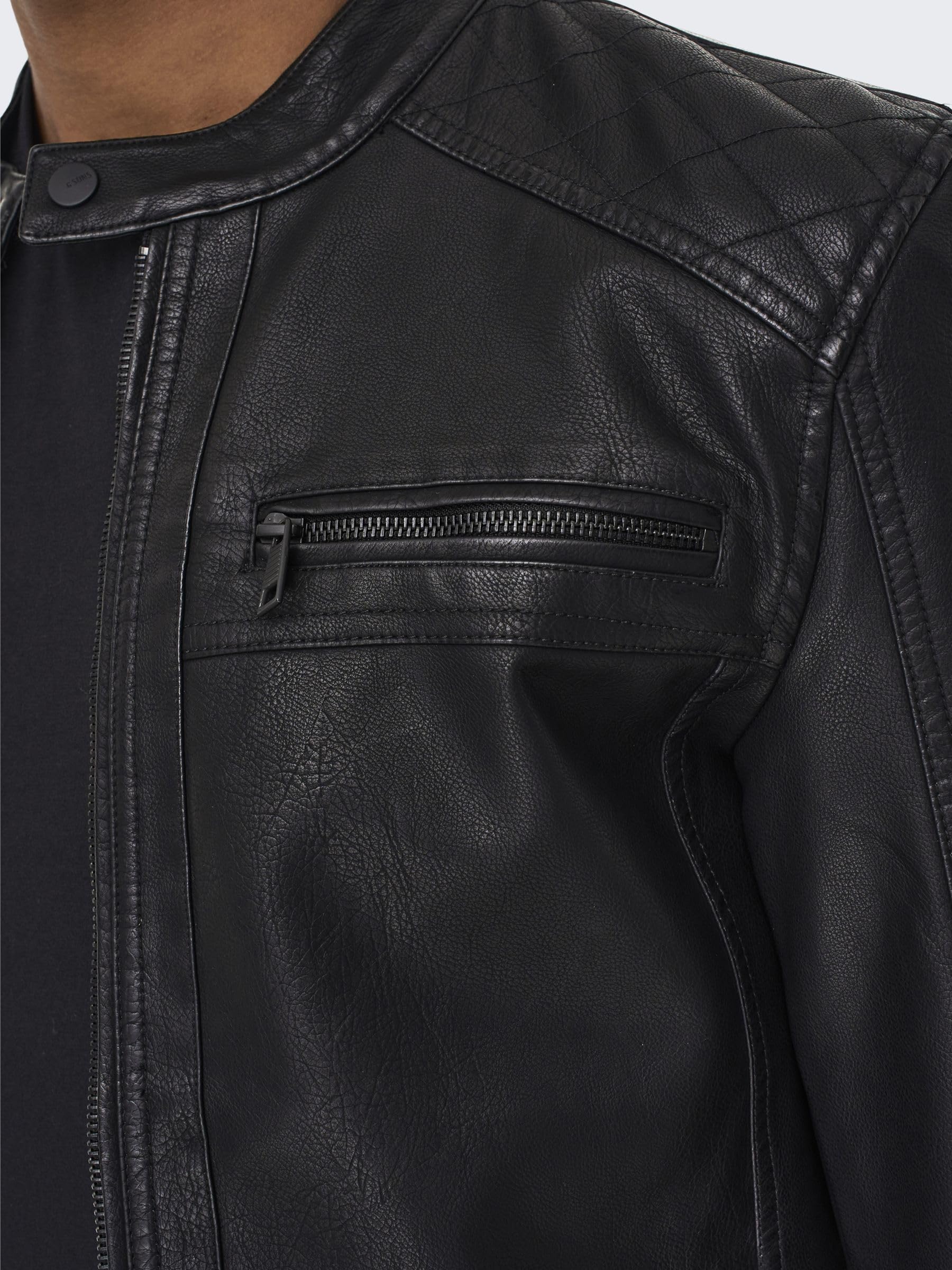 ONLY & SONS Onsal Pu Giacca Ecopelle Nero Trapuntata