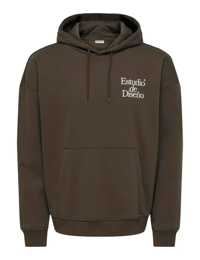 Only & Sons Onsciff Felpa Cappuccio Uomo Beluga Vintage