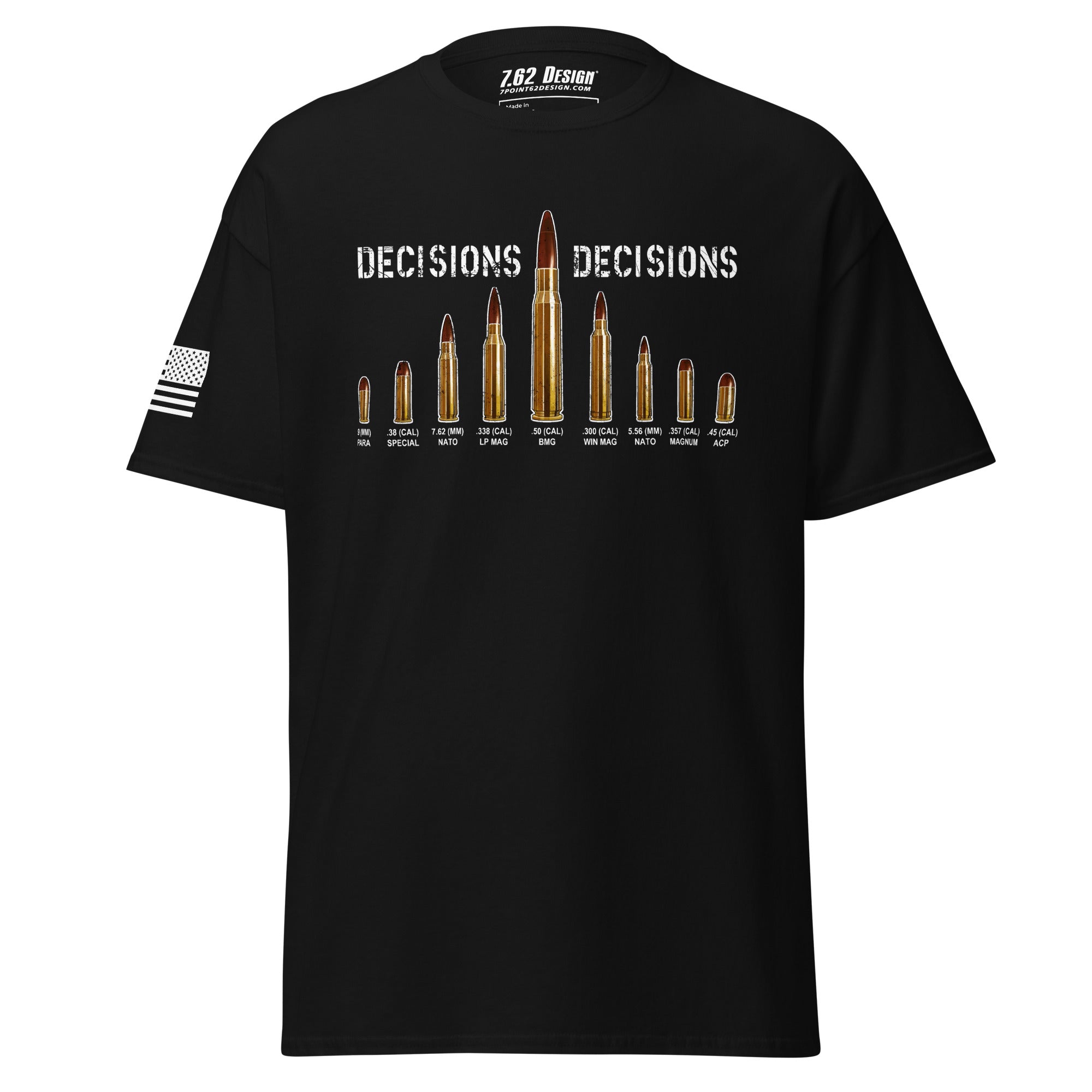 7.62 Design Decisions Decisions T-Shirt Nera Cotone L