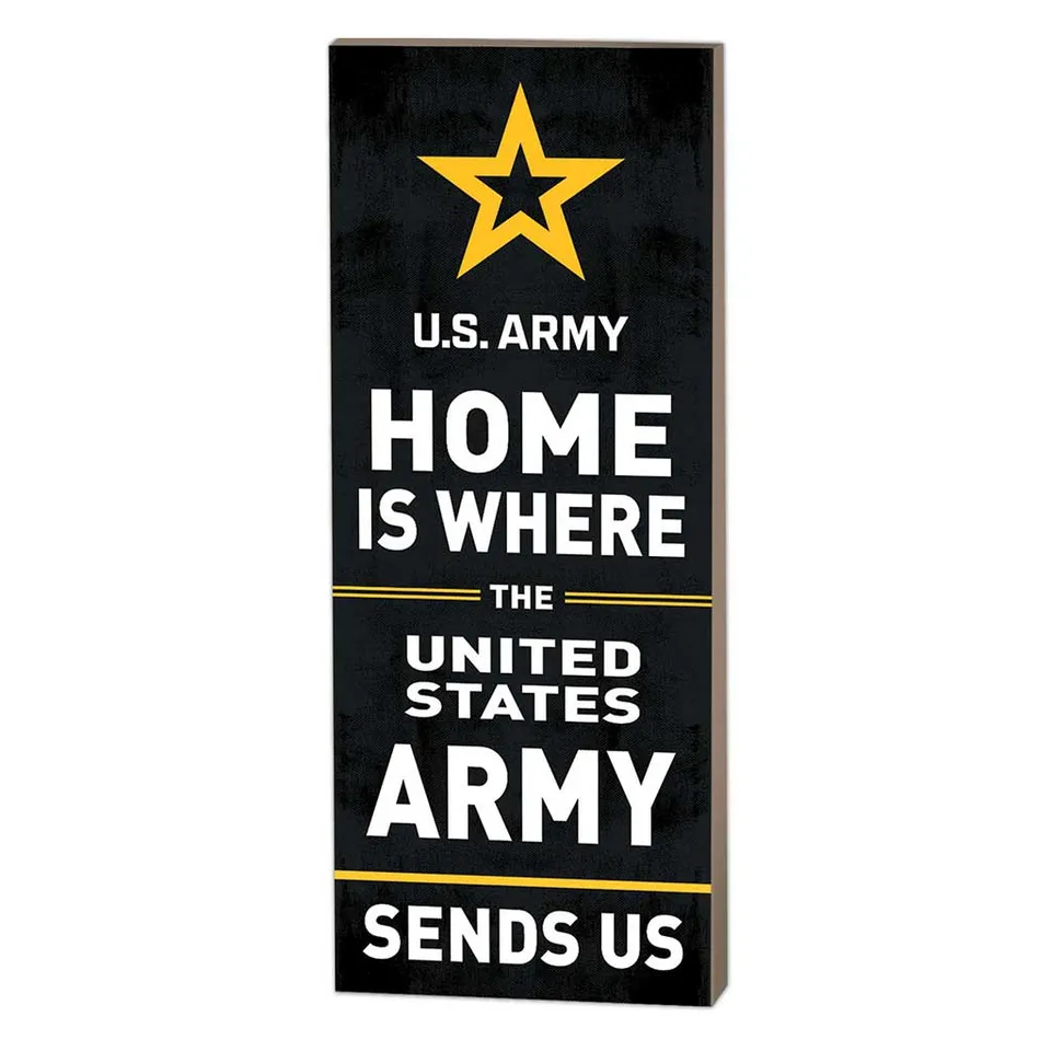 7.62 Design Home Is Where They Send Us targa legno 7x18 army