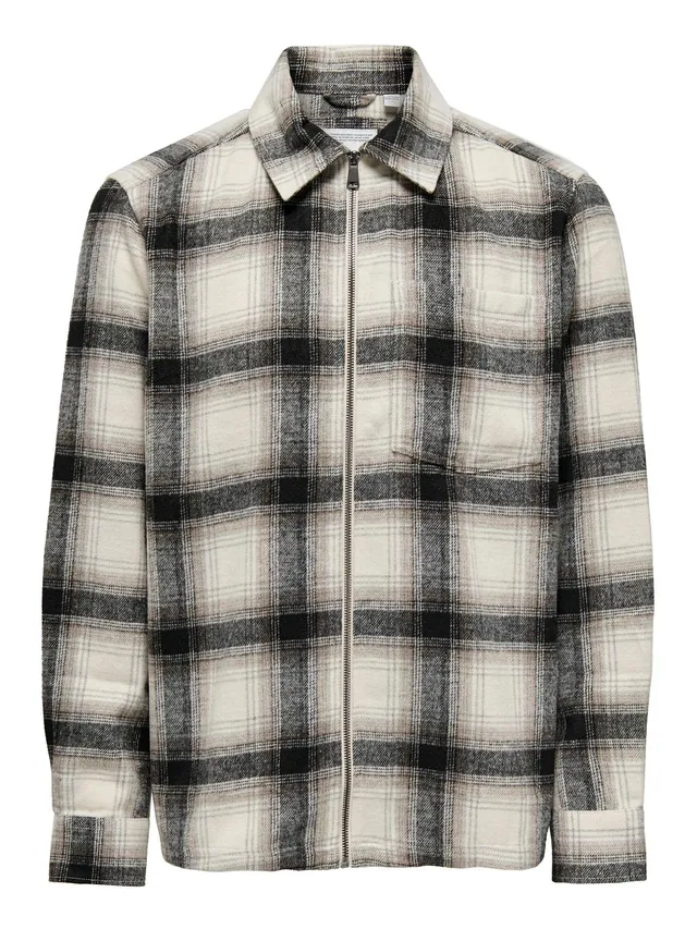 ONLY & SONS Onsaustin camicia uomo zip bianca S