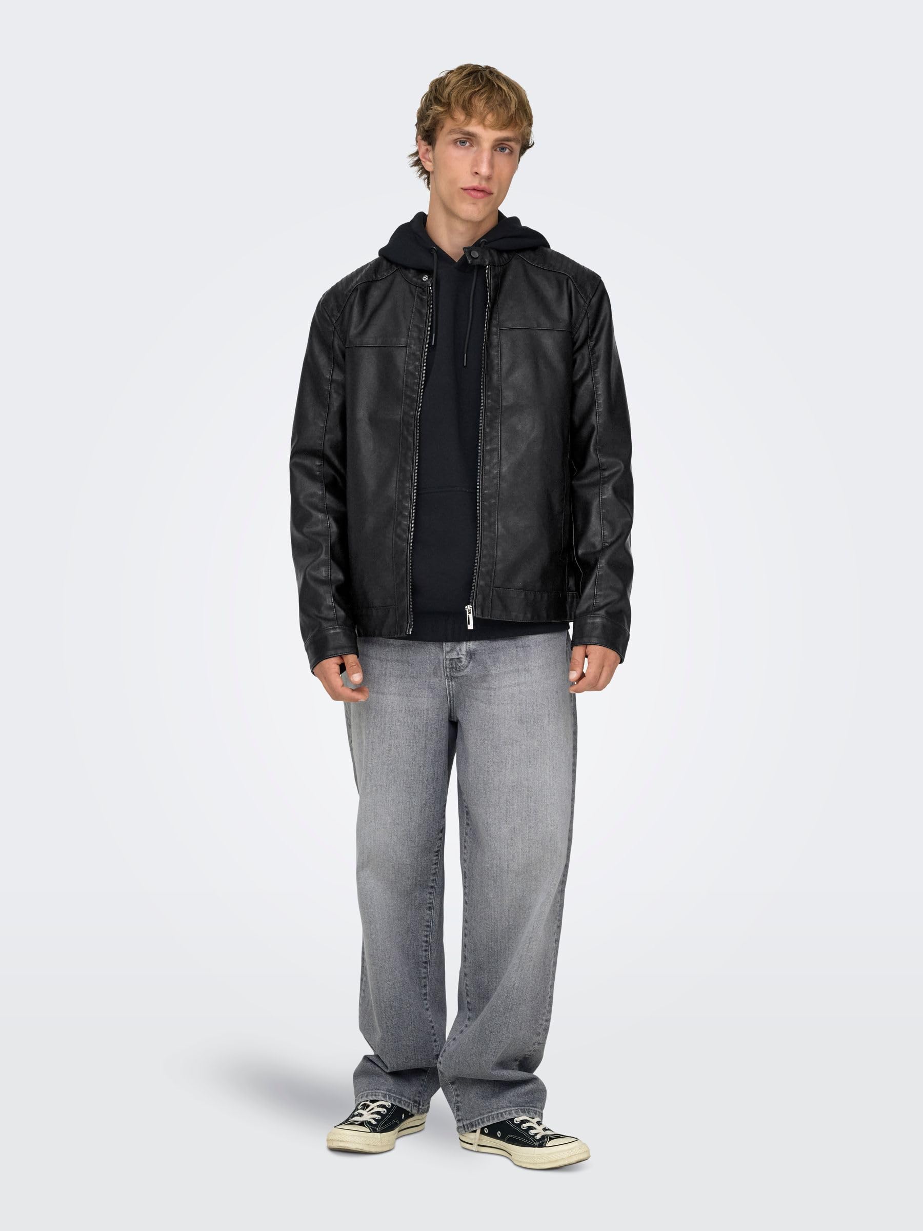 ONLY & SONS Onsmike Giacca Uomo Nero 100% Poliestere Taglia M