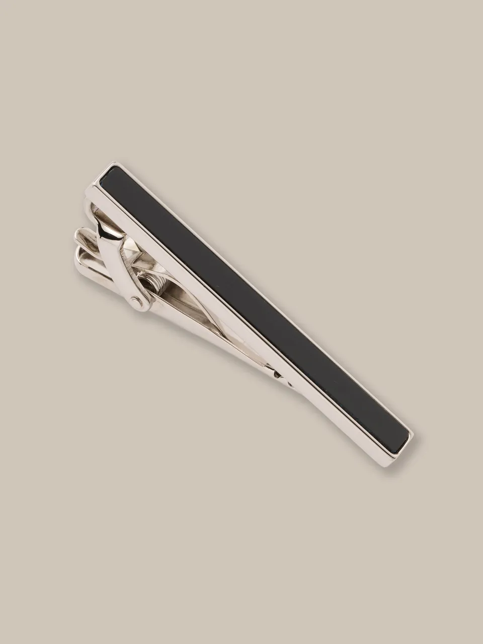 Robert Talbott Bronson fermacravatta black onyx palladio