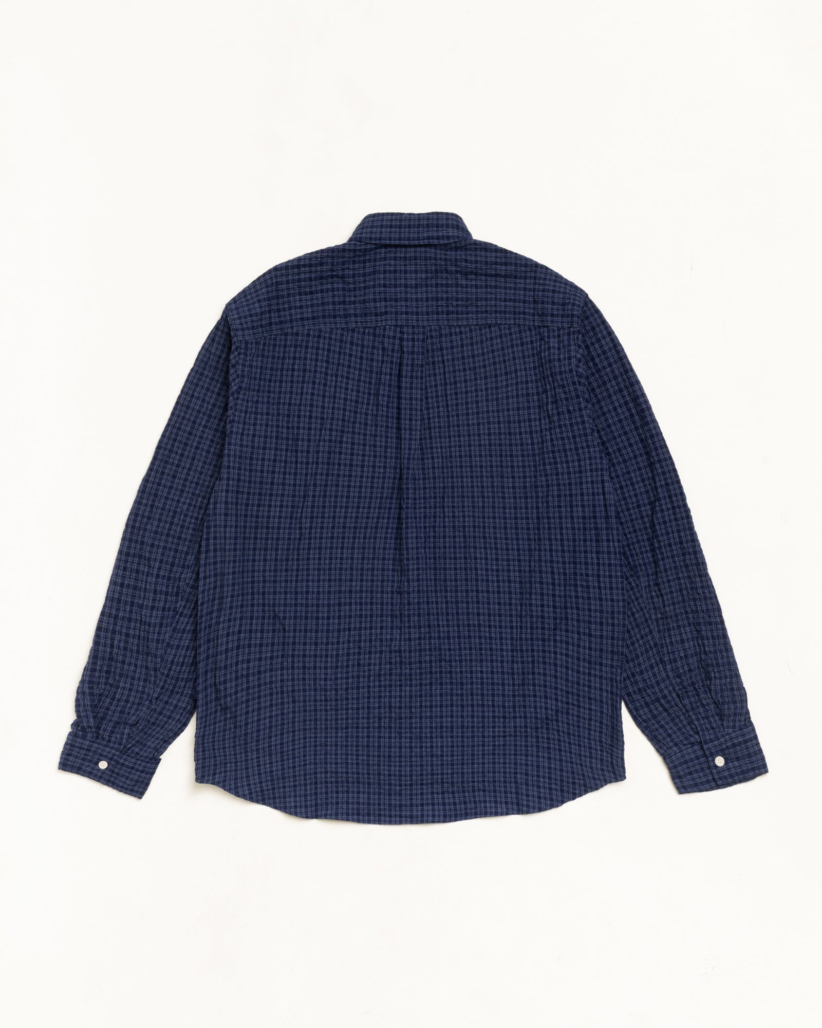 Stussy Standard Crinkle Shirt camicia navy check cotone