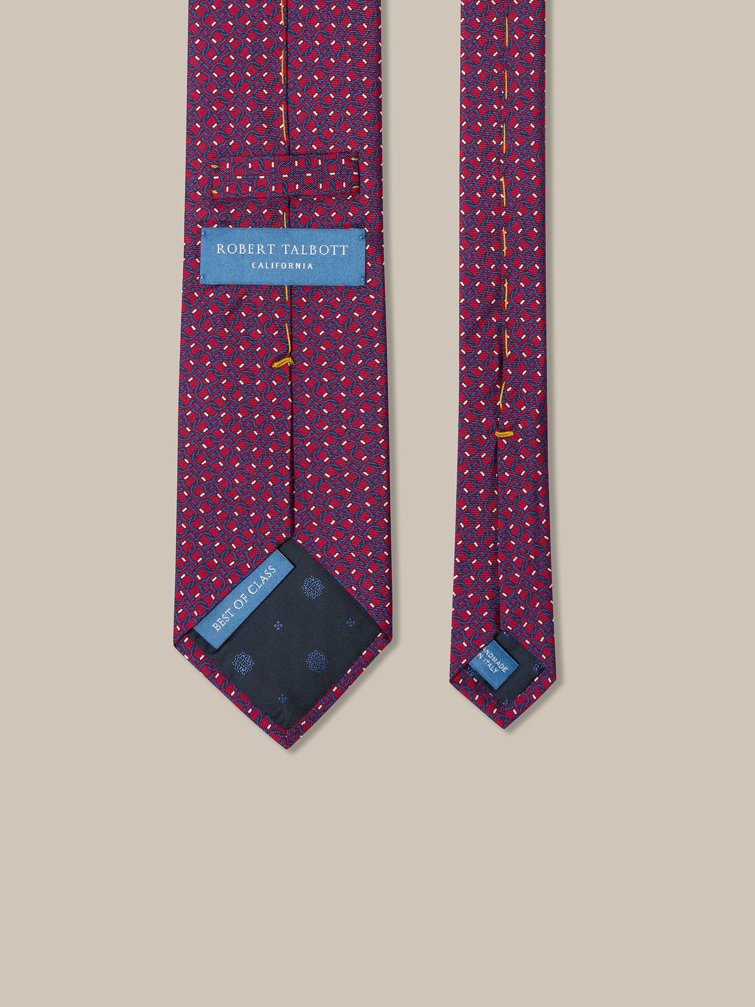 Robert Talbott Robert Equestrian cravatta seta bordeaux