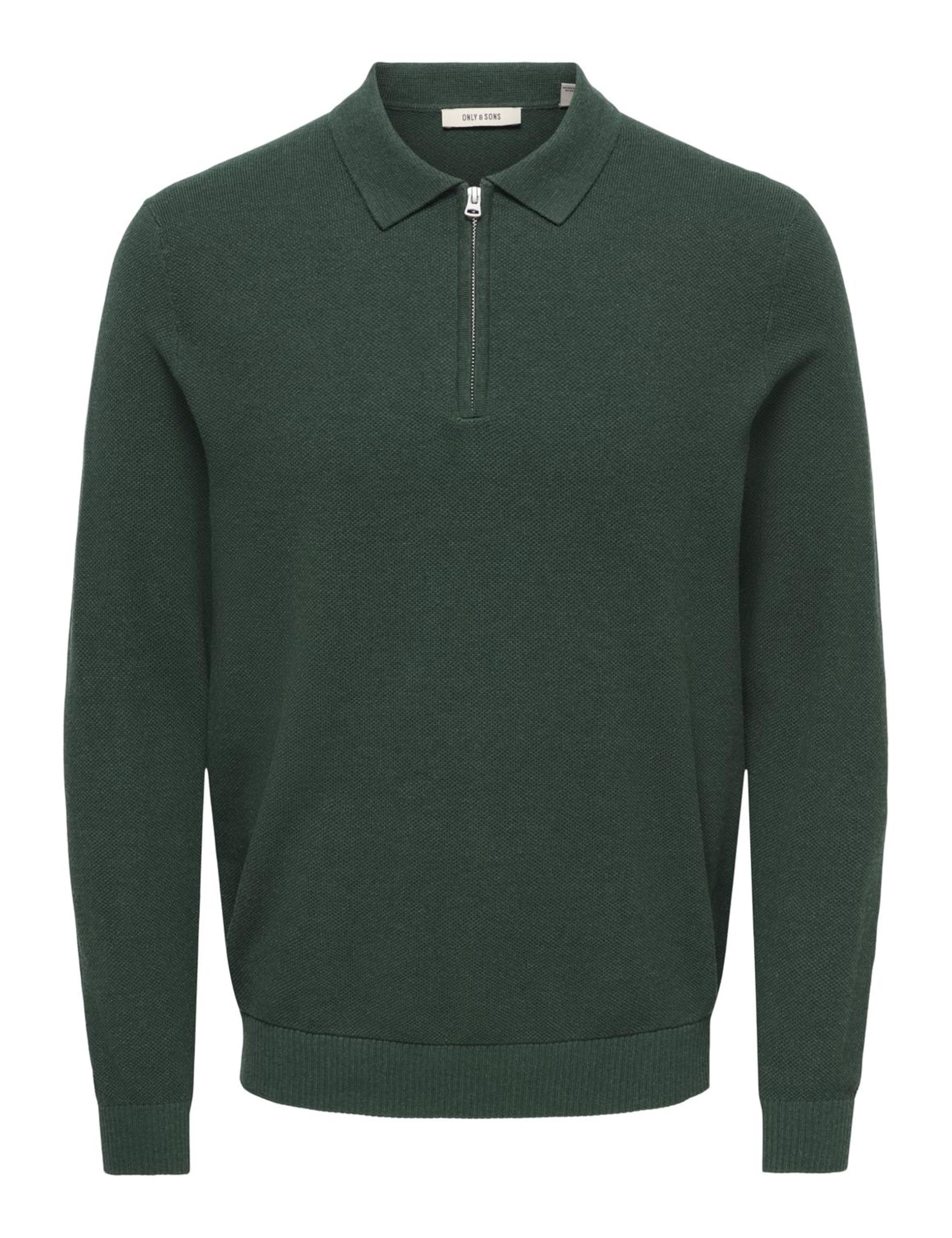 Only & Sons Onsloui Zip polo uomo nera micro knit