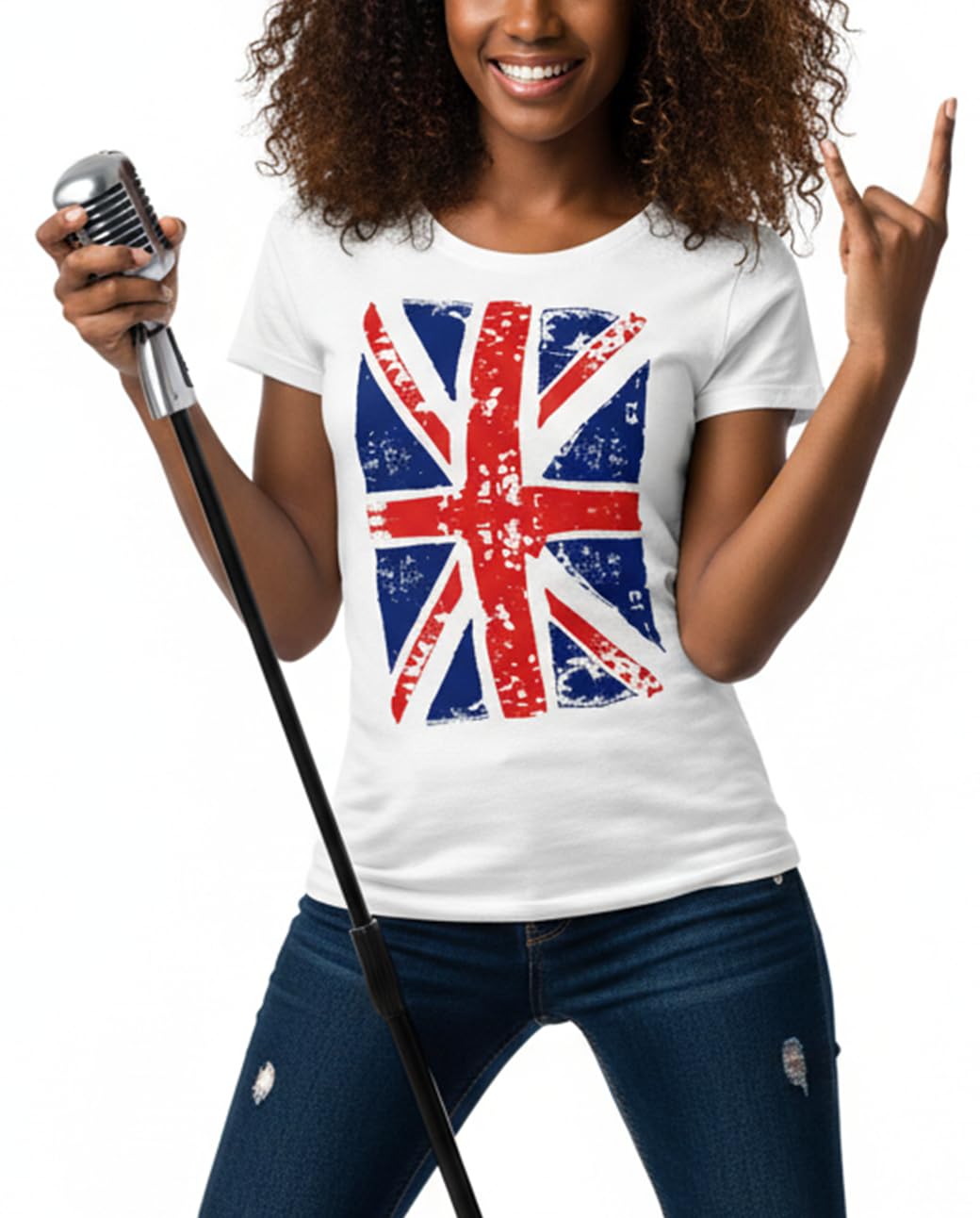 Makaya Union Jack Bandiera Inglese T-Shirt Donna Taglia M