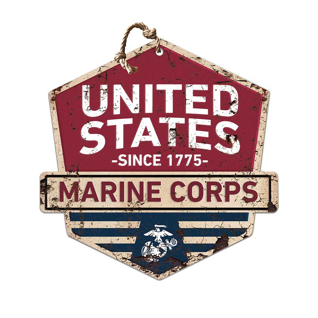 7.62 Design USMC Rustic Badge targa legno 20x20 USA
