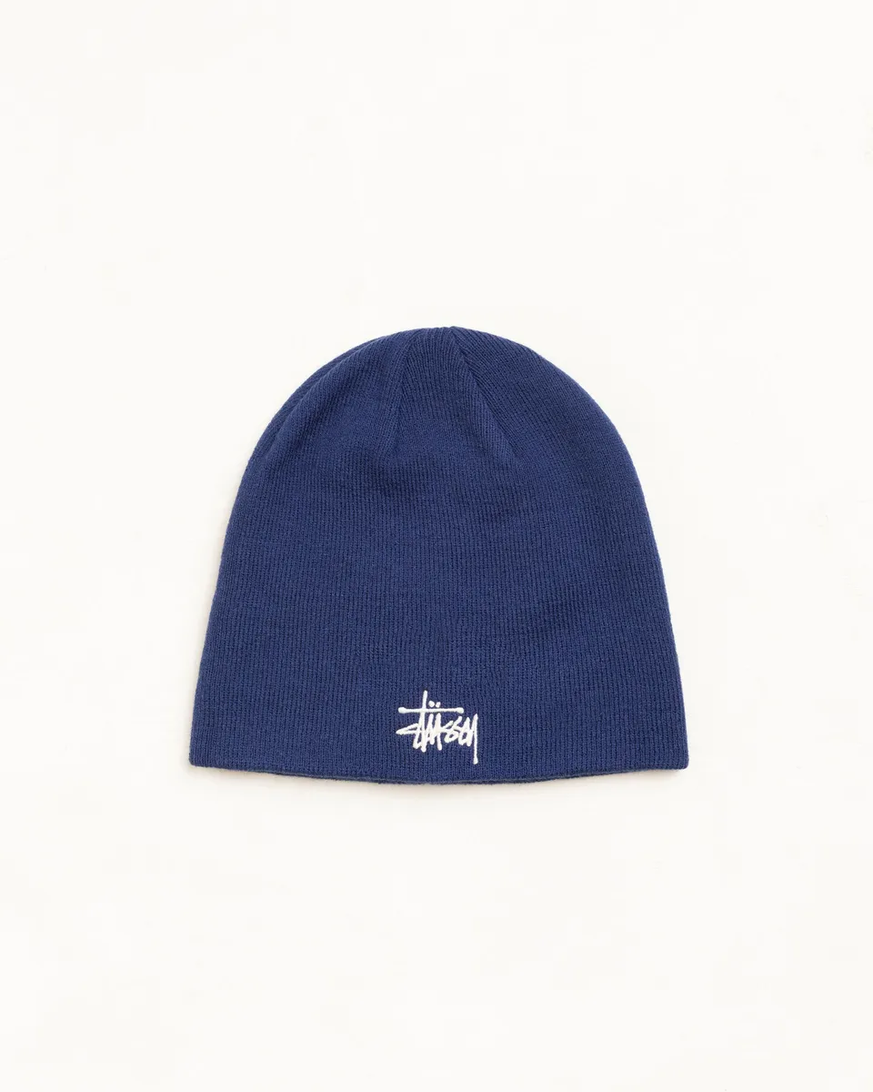 Stussy Basic Skullcap Beanie Deep Blue Taglia Unica Acrilico