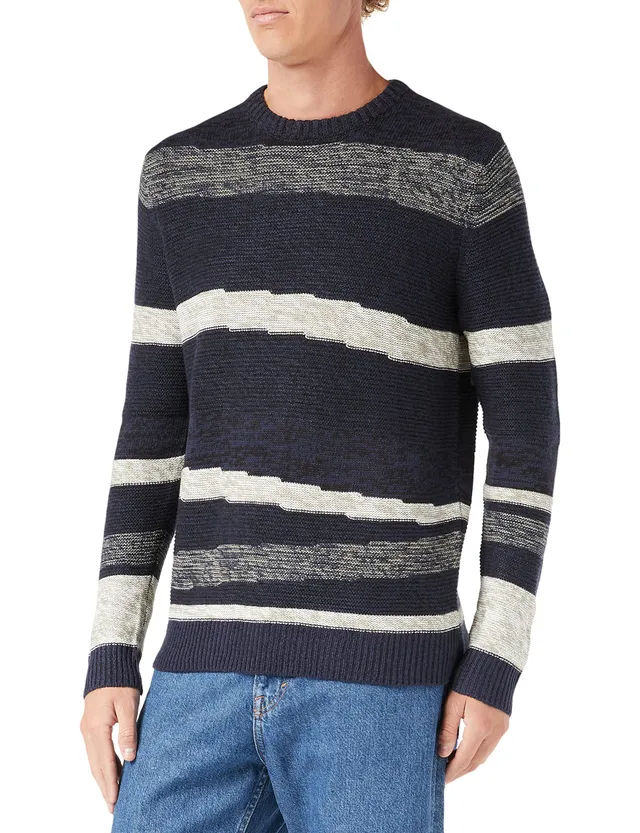 ONLY & SONS maglione uomo motivo girocollo grigio