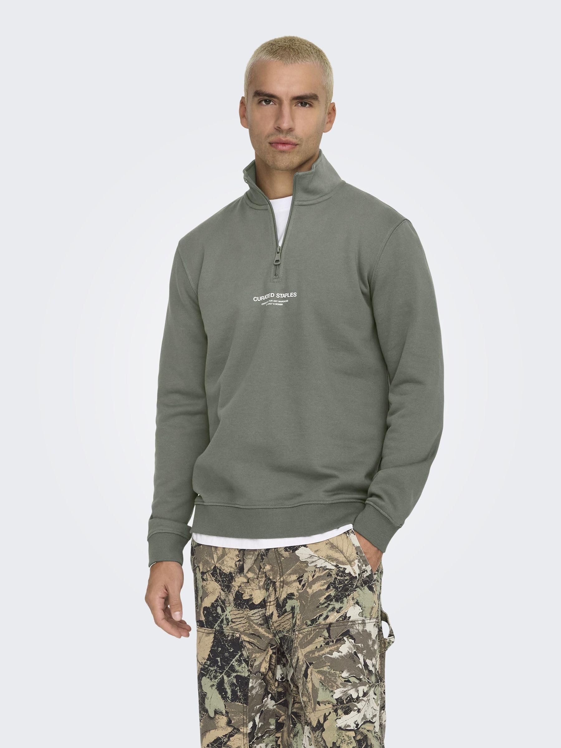 Only & Sons Onscurated felpa uomo nera taglia L