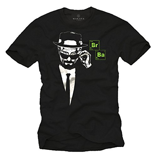 MAKAYA Heisenberg BR BA T-Shirt Uomo L Cotone