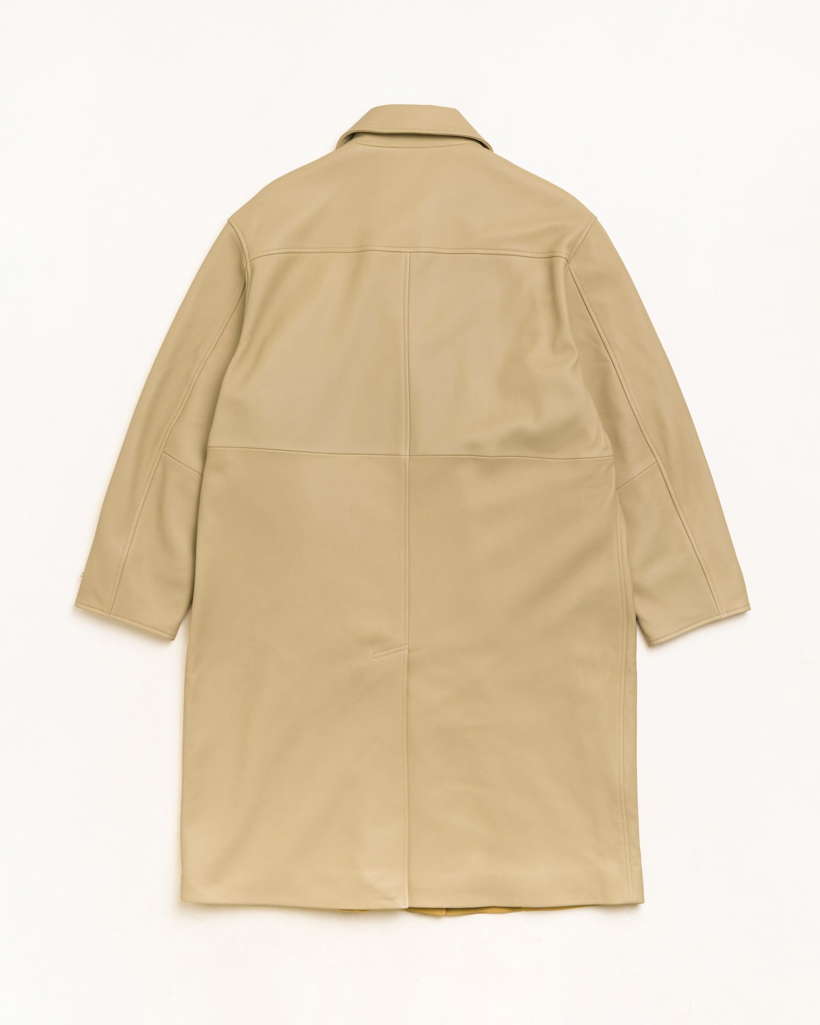 Stussy Spolverino in pelle cappotto sand pelle