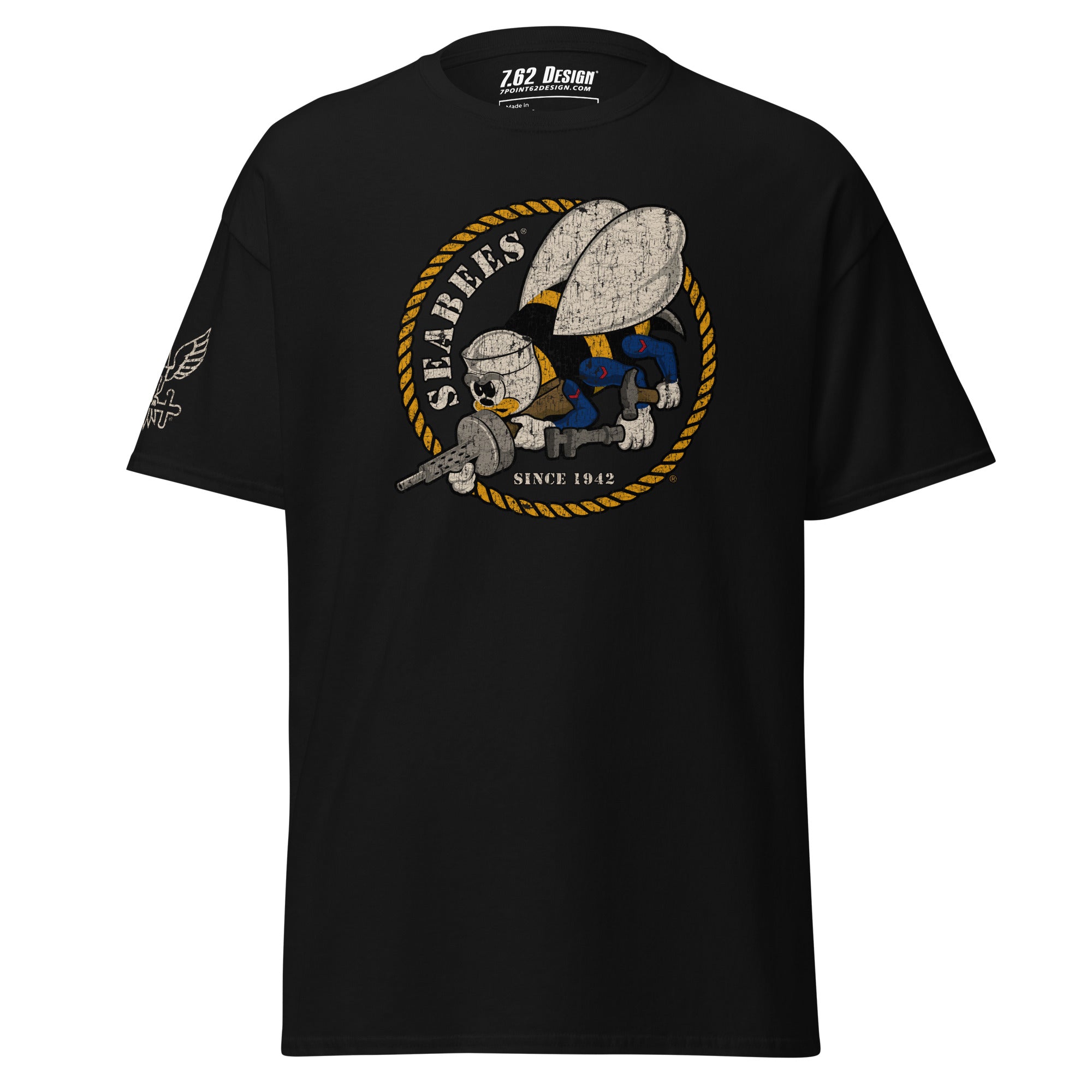 7.62 Design US Navy Seabees maglietta uomo nero cotone 170 g