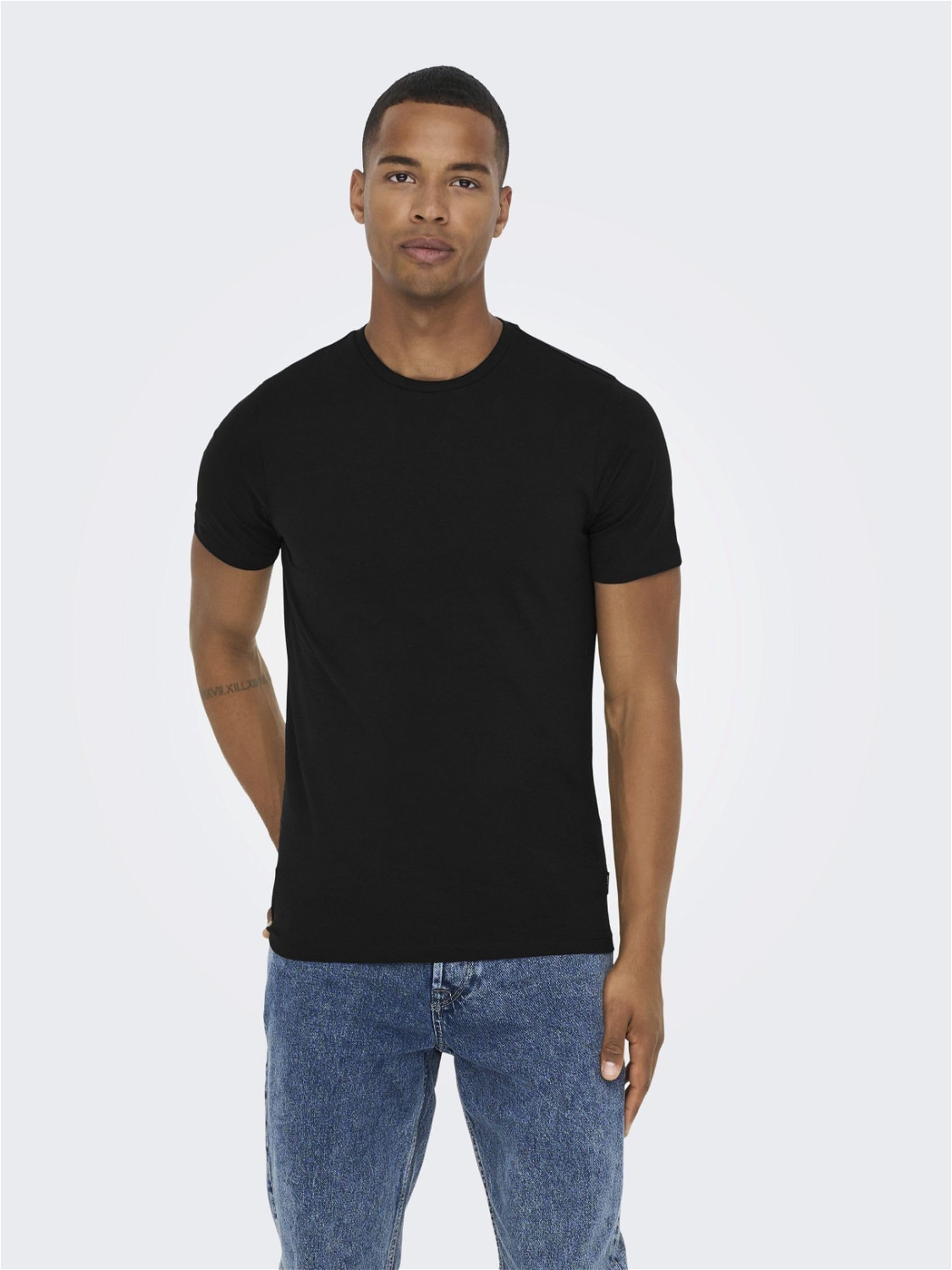 ONLY & SONS ONSBASIC 2-Pack T-Shirt Uomo Nero XS 2 Pezzi