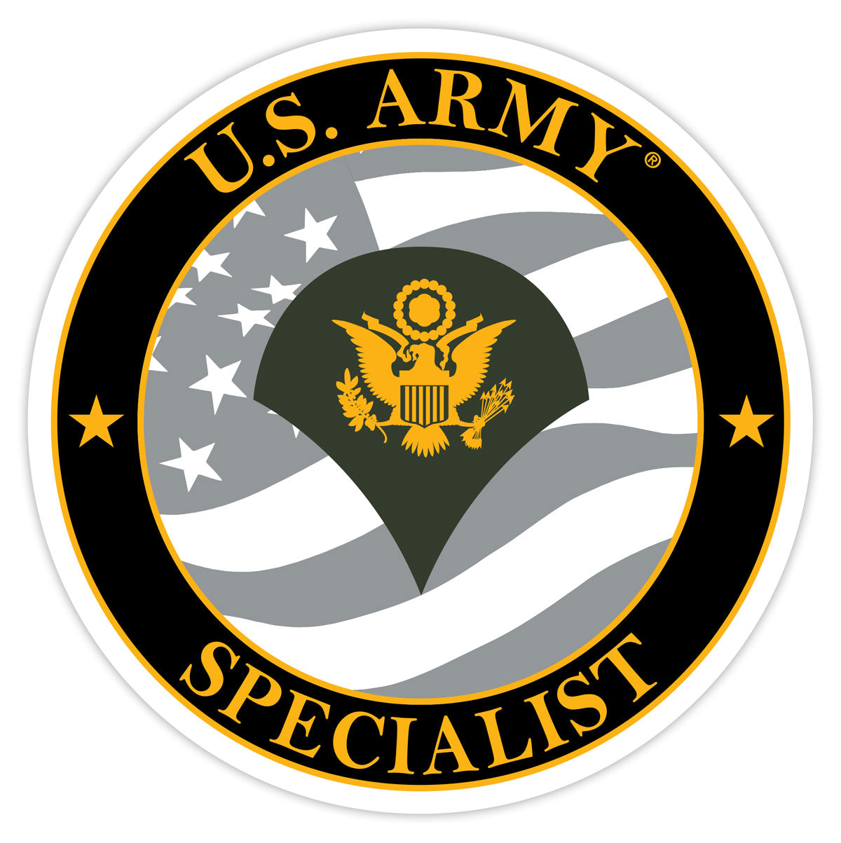 7.62 Design US Army E-4 Specialist adesivo auto 3,5" vinile