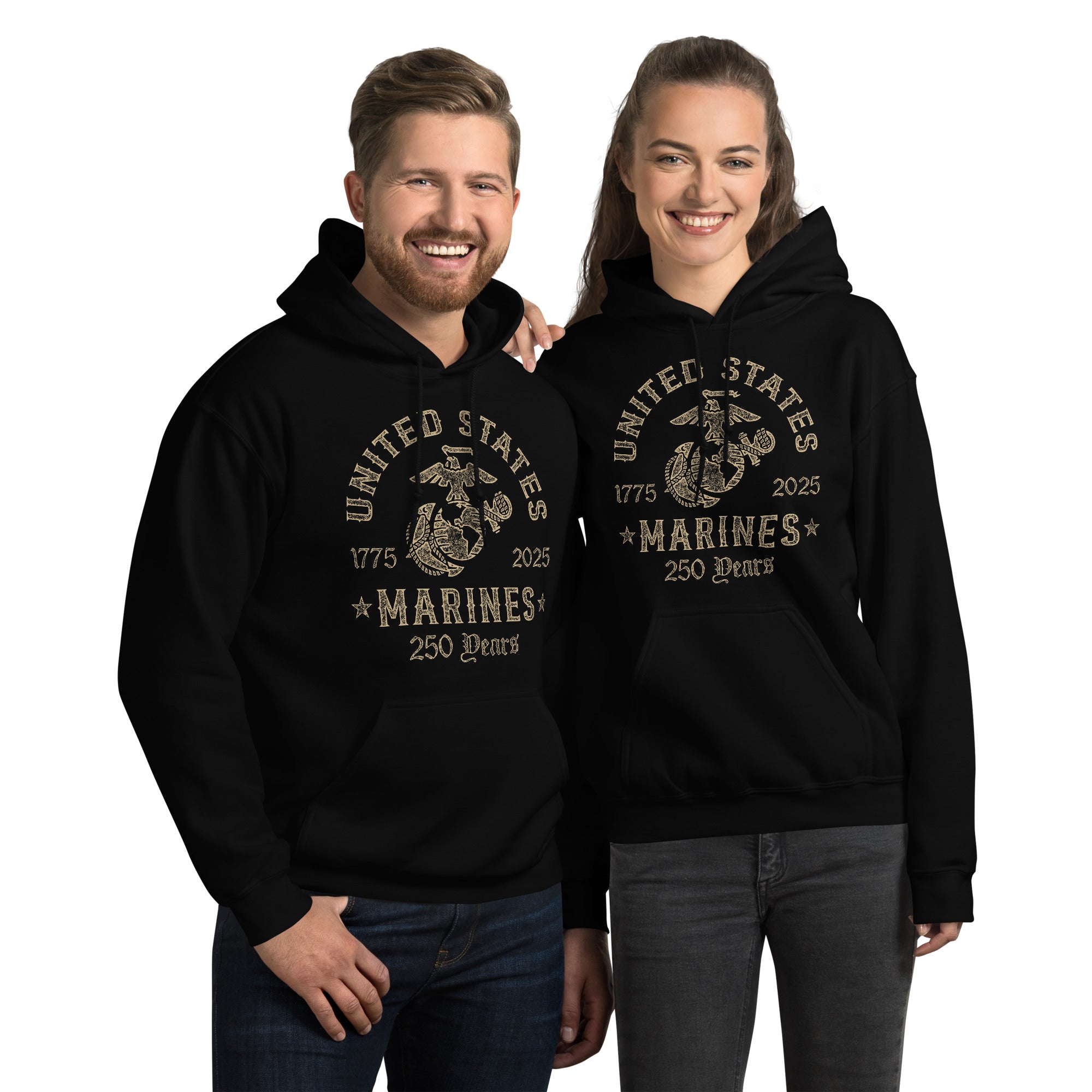7.62 Design USMC 250th Felpa Cappuccio Nera Cotone 2025