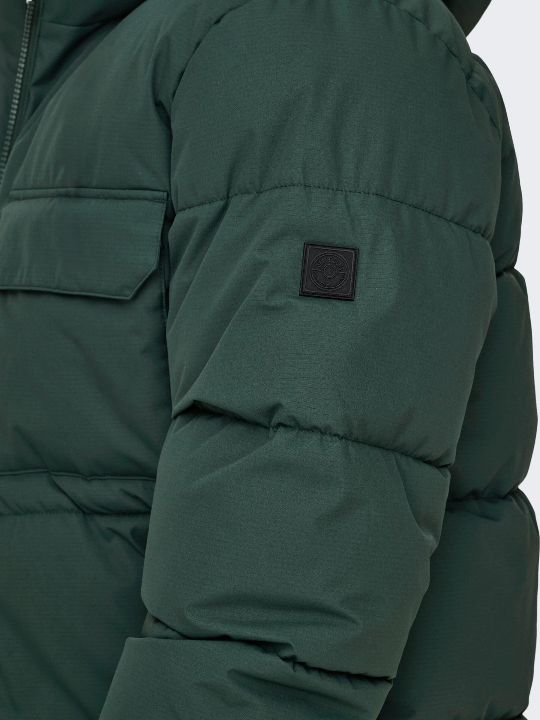 Only & Sons Onselijah Giacca Uomo Nera Imbottita Cappuccio